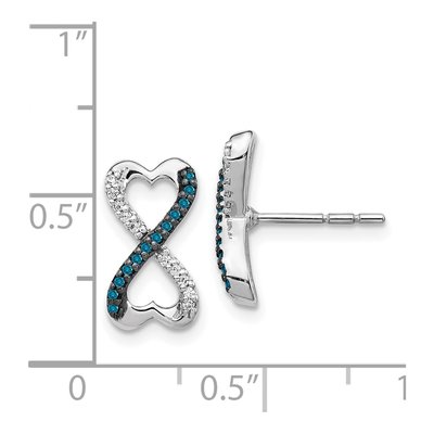 14K White Gold 1/6 ct tw Diamond Heart Dangle Earrings – view 4