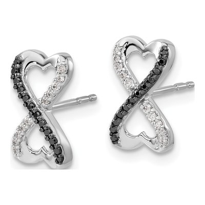 14K White Gold 1/6 ct tw Diamond Heart Dangle Earrings – view 2