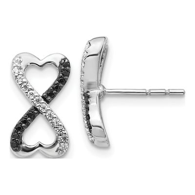 14K White Gold 1/6 ct tw Diamond Heart Dangle Earrings