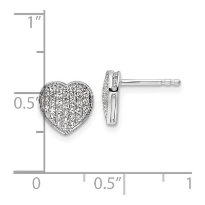 14K White Gold 1/3 ct tw 1mm Round Diamond Heart Stud Earrings – view 5