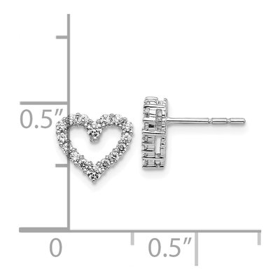 14K White Gold 1/4 ct tw Diamond Heart Stud Earrings – view 2