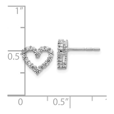 14K White Gold 1/3 ct tw Diamond Heart Stud Earrings – view 2
