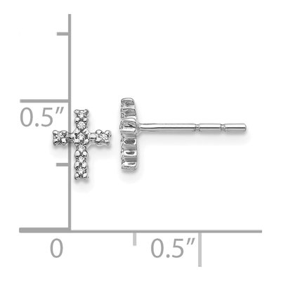 10K White Gold 1/20 ct tw Diamond Cross Stud Earrings – view 5