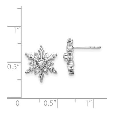 14K White Gold 1/6 ct tw 1.4mm Round Diamond Snowflake Stud Earrings – view 4