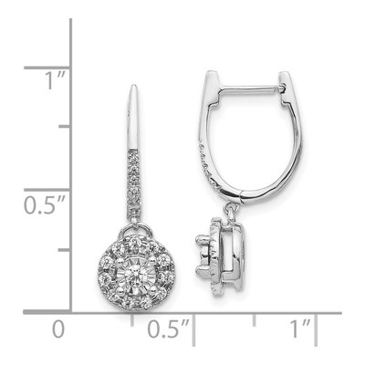 14K White Gold 1/3 ct tw 23mm Diamond Cluster Huggie Hoop Earrings – view 4