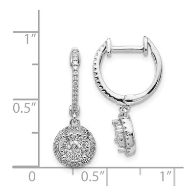 14K White Gold 1/2 ct tw 24mm Diamond Cluster Huggie Hoop Earrings – view 4