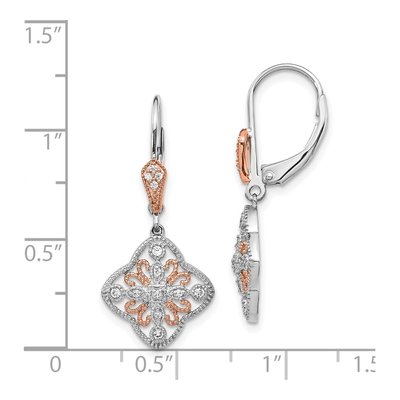 14K White Gold 1/8 ct tw Diamond Leverback Earrings – view 4