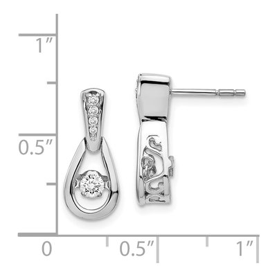 14K White Gold 1/4 ct tw Diamond Dangle Earrings – view 2