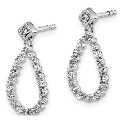 14K White Gold 1/4 ct tw Diamond Teardrop Dangle Earrings – view 3