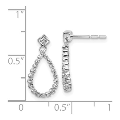 14K White Gold 1/4 ct tw Diamond Teardrop Dangle Earrings – view 5