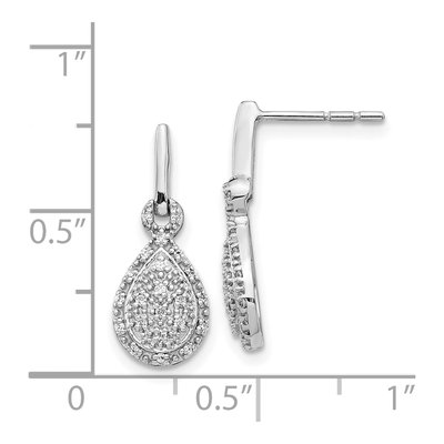 14K White Gold 1/6 ct tw Diamond Teardrop Dangle Earrings – view 4