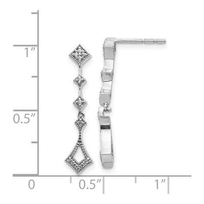 14K White Gold 1/10 ct tw Diamond Vintage Dangle Earrings – view 4