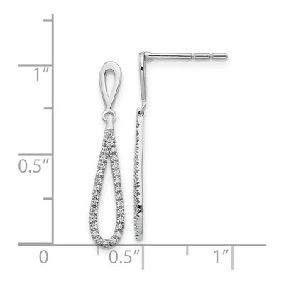 14K White Gold 1/5 ct tw Diamond Teardrop Dangle Earrings – view 5