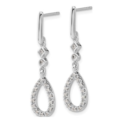 14K White Gold 1/4 ct tw Diamond Teardrop Dangle Earrings – view 2