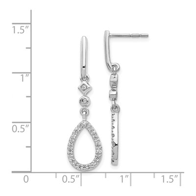 14K White Gold 1/4 ct tw Diamond Teardrop Dangle Earrings – view 4