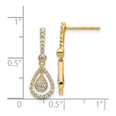 14K Yellow Gold 1/2 ct tw Diamond Teardrop Dangle Earrings – view 4
