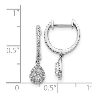 14K White Gold Diamond Teardrop Cluster Earrings – view 2