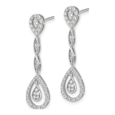 14K White Gold 1/3 ct tw Diamond Teardrop Dangle Earrings – view 3