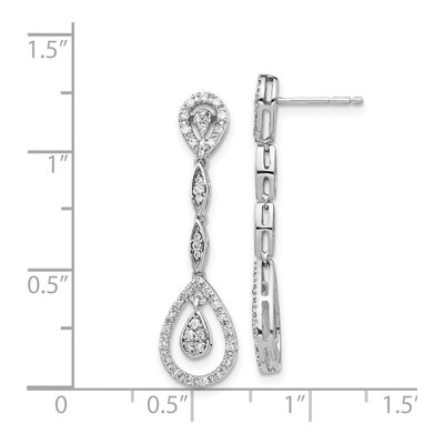 14K White Gold 1/3 ct tw Diamond Teardrop Dangle Earrings – view 5