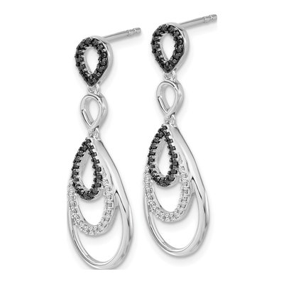 14K White Gold 3/8 ct tw Diamond Teardrop Dangle Earrings – view 2
