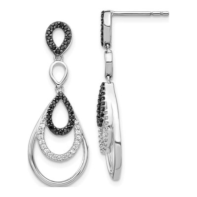 14K White Gold 3/8 ct tw Diamond Teardrop Dangle Earrings