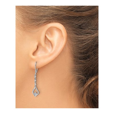 10K White Gold 1/5 ct tw Diamond Leverback Earrings – view 3