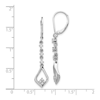 10K White Gold 1/5 ct tw Diamond Leverback Earrings – view 4