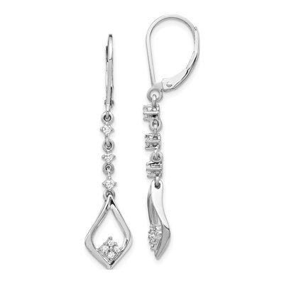 10K White Gold 1/5 ct tw Diamond Leverback Earrings