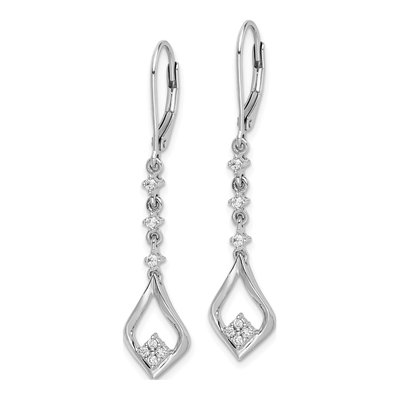 14K White Gold 1/5 ct tw Diamond Leverback Earrings – view 3