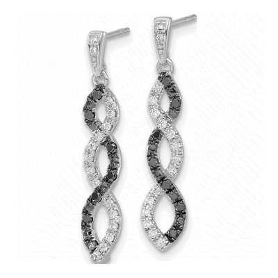14K White Gold 1/3 ct tw Diamond Twisted Dangle Earrings – view 3