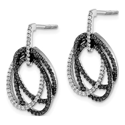 14K White Gold 1/2 ct tw Diamond Dangle Earrings – view 2