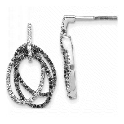 14K White Gold 1/2 ct tw Diamond Dangle Earrings