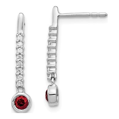 14K White Gold 1/3 ct tw Diamond Dangle Earrings