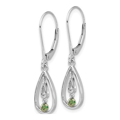 14K White Gold 1/8 ct tw Diamond Teardrop Leverback Earrings – view 2