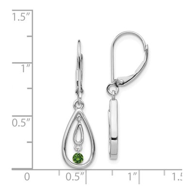 14K White Gold 1/8 ct tw Diamond Teardrop Leverback Earrings – view 3