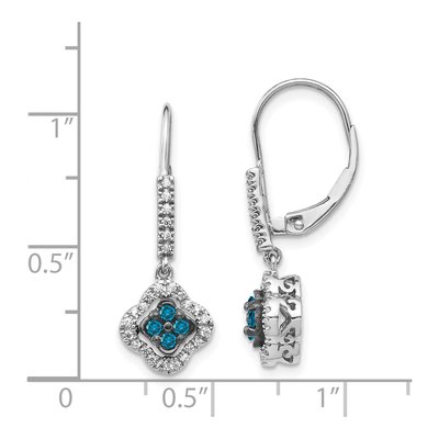 14K White Gold 3/8 ct tw Diamond Leverback Earrings – view 5