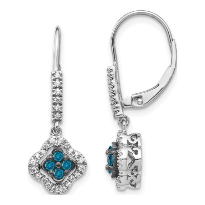 14K White Gold 3/8 ct tw Diamond Leverback Earrings