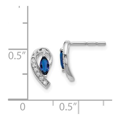 14K White Gold Sapphire & Diamond Marquise Dangle Earrings – view 4