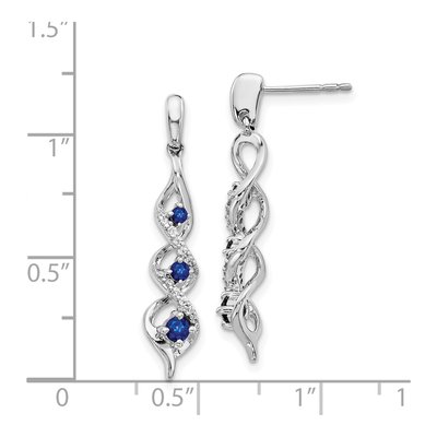 14K White Gold 1/8 ct tw Sapphire & Diamond Dangle Earrings – view 5