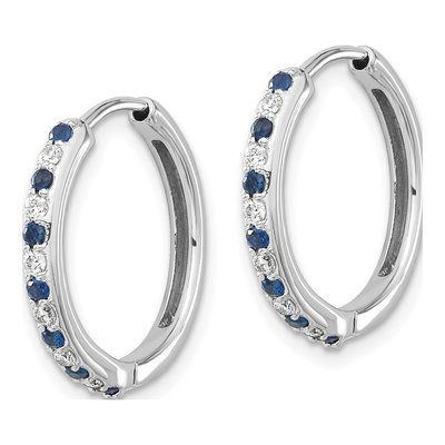 14K White Gold Lab-Grown Diamond Hoop Earrings – view 3