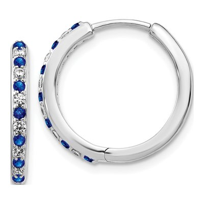 14K White Gold Lab-Grown Diamond Hoop Earrings