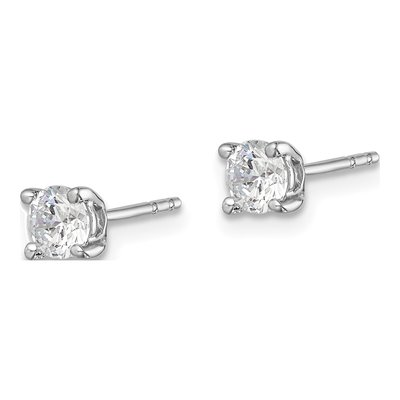 14K White Gold 1/2 ct tw 4.1mm Round Lab-Grown Diamond Stud Earrings – view 2