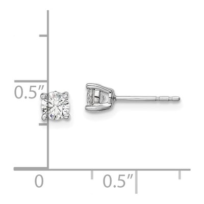 14K White Gold 1/2 ct tw 4.1mm Round Lab-Grown Diamond Stud Earrings – view 4