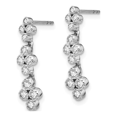 True Origin 14k White Gold Floral Diamond Earrings – view 3