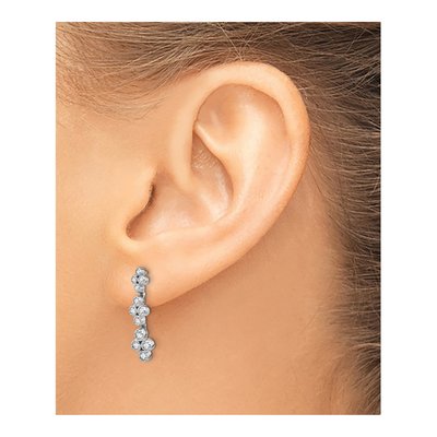 True Origin 14k White Gold Floral Diamond Earrings – view 4