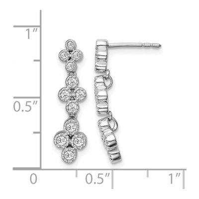 True Origin 14k White Gold Floral Diamond Earrings – view 7