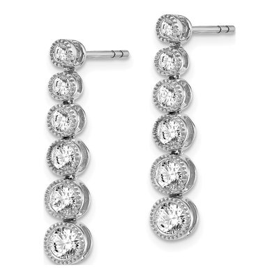 14K White Gold 1 ct tw Lab-Grown Diamond Dangle Earrings – view 3