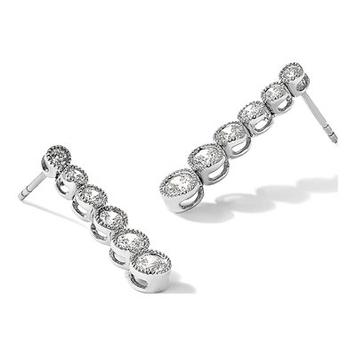 14K White Gold 1 ct tw Lab-Grown Diamond Dangle Earrings – view 8