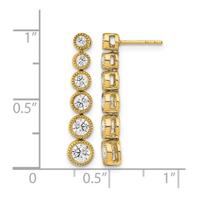14K Yellow Gold 1 ct tw Lab-Grown Diamond Graduated Dangle Earrings – view 7