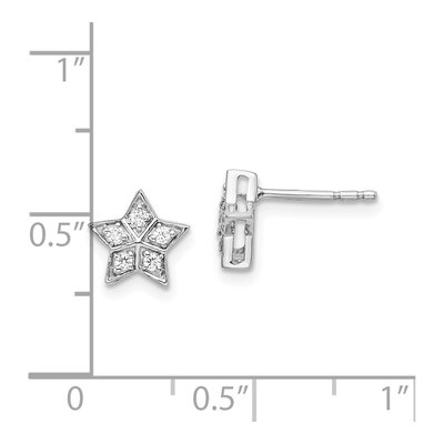 14K White Gold 1/10 ct tw 1.3mm Round Diamond Star Stud Earrings – view 5